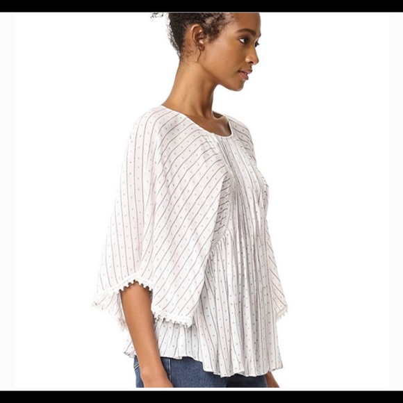 Anthropologie Moon River Boho Stripped Blouse - Picture 3 of 9